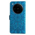For OPPO Find X8 Pro Embossed Sunflower Leather Phone Case(Blue) - 3