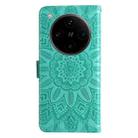 For OPPO Find X8 Pro Embossed Sunflower Leather Phone Case(Green) - 3