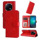 For OPPO A5 Pro China Embossed Sunflower Leather Phone Case(Red) - 1
