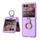 For Motorola Razr 40 Ultra GKK Ultra-thin PC Ring Holder Phone Case(Purple) - 1