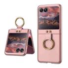 For Motorola Razr 40 Ultra GKK Ultra-thin PC Ring Holder Phone Case(Pink) - 1