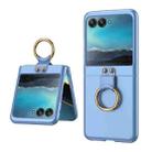 For Motorola Razr 40 Ultra GKK Ultra-thin PC Ring Holder Phone Case(Blue) - 1