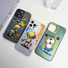 For iPhone 13 Double Layer Color Silver Series Animal Oil Painting Phone Case(Happy Rabbit) - 6