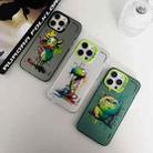 For iPhone 11 Double Layer Color Silver Series Animal Oil Painting Phone Case(Robot) - 8