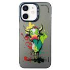 For iPhone 11 Double Layer Color Silver Series Animal Oil Painting Phone Case(Zodiac Ox) - 1