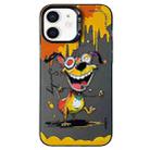 For iPhone 11 Double Layer Color Silver Series Animal Oil Painting Phone Case(Dance Dog) - 1