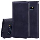 For Samsung Galaxy S10 Frosted Business Magnetic Horizontal Flip PU Leather Case with Holder & Card Slot & Lanyard(Black) - 1