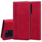 For Samsung Galaxy S20 Ultra Frosted Business Magnetic Horizontal Flip PU Leather Case with Holder & Card Slot & Lanyard(Red) - 1