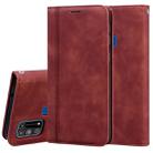 For Samsung Galaxy M31 Frosted Business Magnetic Horizontal Flip PU Leather Case with Holder & Card Slot & Lanyard(Brown) - 1