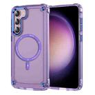 For Samsung Galaxy S23 5G Skin Feel TPU + PC MagSafe Magnetic Phone Case(Transparent Purple) - 1