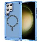 For Samsung Galaxy S22 Ultra 5G Skin Feel TPU + PC MagSafe Magnetic Phone Case(Transparent Blue) - 1