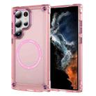 For Samsung Galaxy S24 Ultra 5G Skin Feel TPU + PC MagSafe Magnetic Phone Case(Transparent Pink) - 1