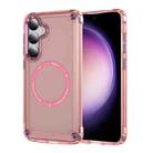 For Samsung Galaxy S25+ 5G Skin Feel TPU + PC MagSafe Magnetic Phone Case(Transparent Pink) - 1