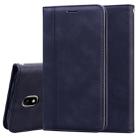 For Samsung Galaxy J7 / J730 (EU) Frosted Business Magnetic Horizontal Flip PU Leather Case with Holder & Card Slot & Lanyard(Black) - 1