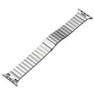 For Apple Watch Series 8 41mm Flat Buckle Stainless Steel Watch Band(Silver) - 1