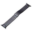 For Apple Watch Series 8 45mm Flat Buckle Stainless Steel Watch Band(Black) - 1