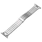 For Apple Watch Series 9 41mm Flat Buckle Stainless Steel Watch Band(Silver) - 1