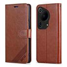 For Huawei Pura 70 Ultra AZNS Sheepskin Texture Flip Leather Phone Case(Brown) - 1