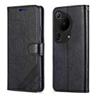 For Huawei Pura 70 Ultra AZNS Sheepskin Texture Flip Leather Phone Case(Black) - 1