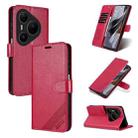 For Huawei Pura 80 Ultra 5G AZNS Sheepskin Texture Flip Leather Phone Case(Red) - 1