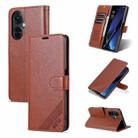 For OPPO K11x AZNS Sheepskin Texture Flip Leather Phone Case(Brown) - 1