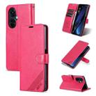 For OPPO K11x AZNS Sheepskin Texture Flip Leather Phone Case(Red) - 1