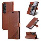 For OPPO K12 AZNS Sheepskin Texture Flip Leather Phone Case(Brown) - 1