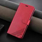 For OPPO K12x 5G AZNS Sheepskin Texture Flip Leather Phone Case(Red) - 2