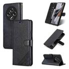 For OPPO A3 5G China AZNS Sheepskin Texture Flip Leather Phone Case(Black) - 1