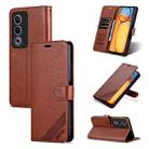 For OPPO A3 Pro 5G Global AZNS Sheepskin Texture Flip Leather Phone Case(Brown) - 1