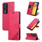 For OPPO A3 Pro 5G Global AZNS Sheepskin Texture Flip Leather Phone Case(Red) - 1