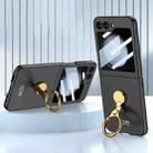 For Samsung Galaxy Z Flip5 GKK Ultra-thin Triaxial Ring Holder PC Phone Case(Black) - 1