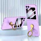 For Samsung Galaxy Z Flip5 GKK Ultra-thin Triaxial Ring Holder PC Phone Case(Purple) - 1