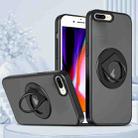 For iPhone 8 Plus / 7 Plus Rotating Ring Magnetic Holder Phone Case(Black) - 1