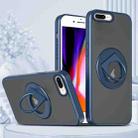 For iPhone 8 Plus / 7 Plus Rotating Ring Magnetic Holder Phone Case(Blue) - 1