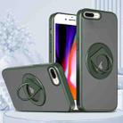 For iPhone 8 Plus / 7 Plus Rotating Ring Magnetic Holder Phone Case(Green) - 1