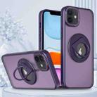 For iPhone 11 Rotating Ring Magnetic Holder Phone Case(Purple) - 1