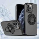 For iPhone 11 Pro Rotating Ring Magnetic Holder Phone Case(Black) - 1