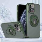 For iPhone 11 Pro Rotating Ring Magnetic Holder Phone Case(Green) - 1