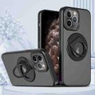 For iPhone 11 Pro Max Rotating Ring Magnetic Holder Phone Case(Black) - 1