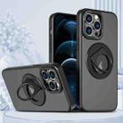 For iPhone 12 Pro Max Rotating Ring Magnetic Holder Phone Case(Black) - 1