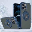 For iPhone 12 Pro Max Rotating Ring Magnetic Holder Phone Case(Blue) - 1