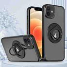 For iPhone 12 / 12 Pro Rotating Ring Magnetic Holder Phone Case(Black) - 1