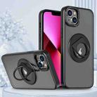 For iPhone 13 Rotating Ring Magnetic Holder Phone Case(Black) - 1