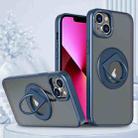 For iPhone 13 Rotating Ring Magnetic Holder Phone Case(Blue) - 1