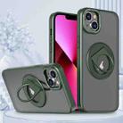 For iPhone 13 Rotating Ring Magnetic Holder Phone Case(Green) - 1