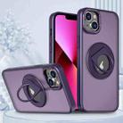 For iPhone 13 Rotating Ring Magnetic Holder Phone Case(Purple) - 1