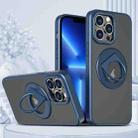 For iPhone 13 Pro Rotating Ring Magnetic Holder Phone Case(Blue) - 1