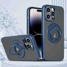 For iPhone 14 Pro Rotating Ring Magnetic Holder Phone Case(Blue) - 1