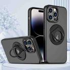 For iPhone 15 Pro Max Rotating Ring Magnetic Holder Phone Case(Black) - 1